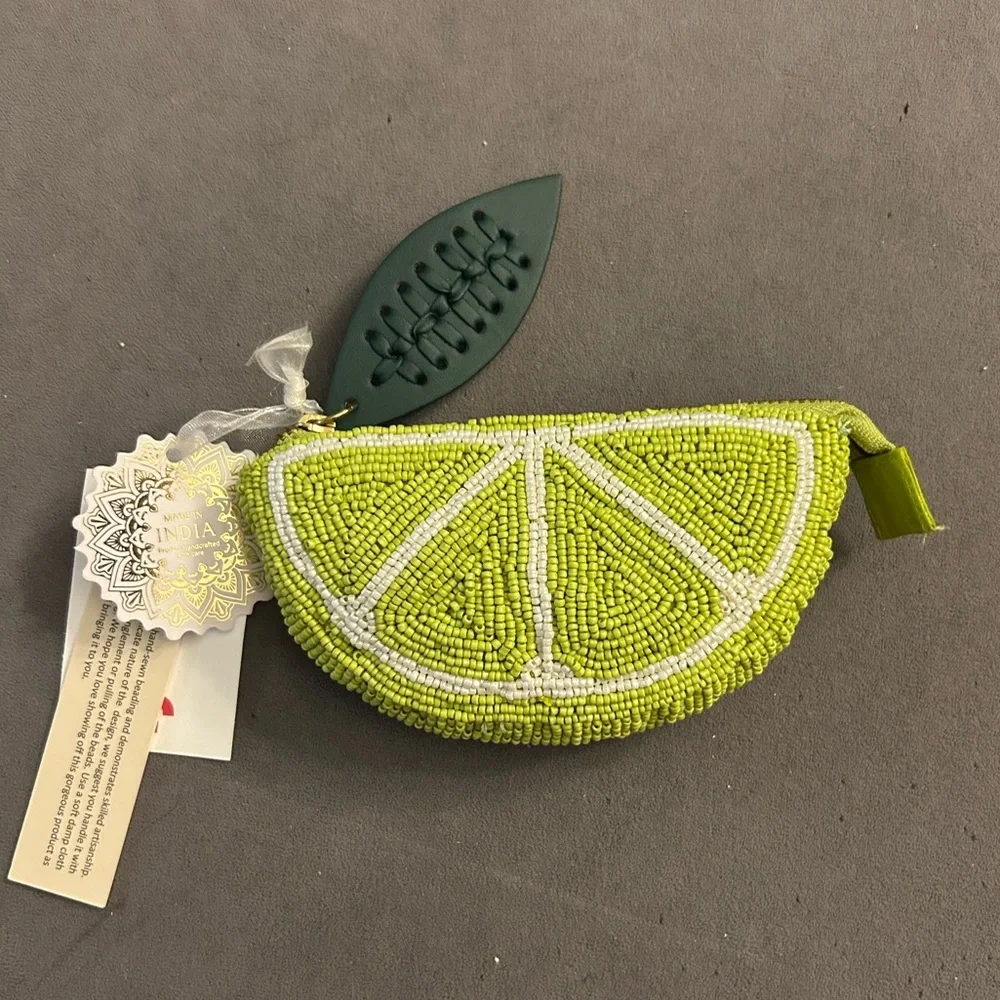 NWT Viral Beaded Lime Slice Coin Purse 🍋‍🟩 - Picture 2 of 6